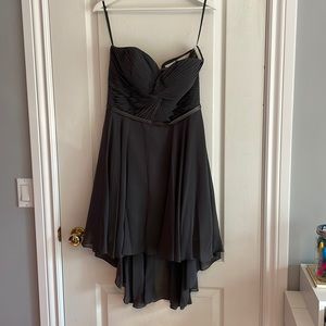 Gorgeous charcoal grey high low strapless dress. Bought in Montreal.